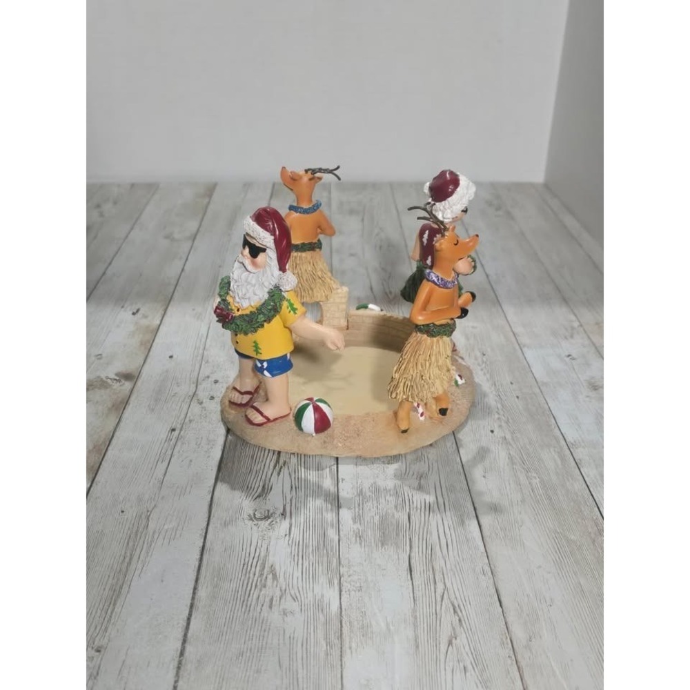 Yankee Candle Beachโ Christmas Santa Reindeer Hula Tiki Mrs Claus Candle Holder